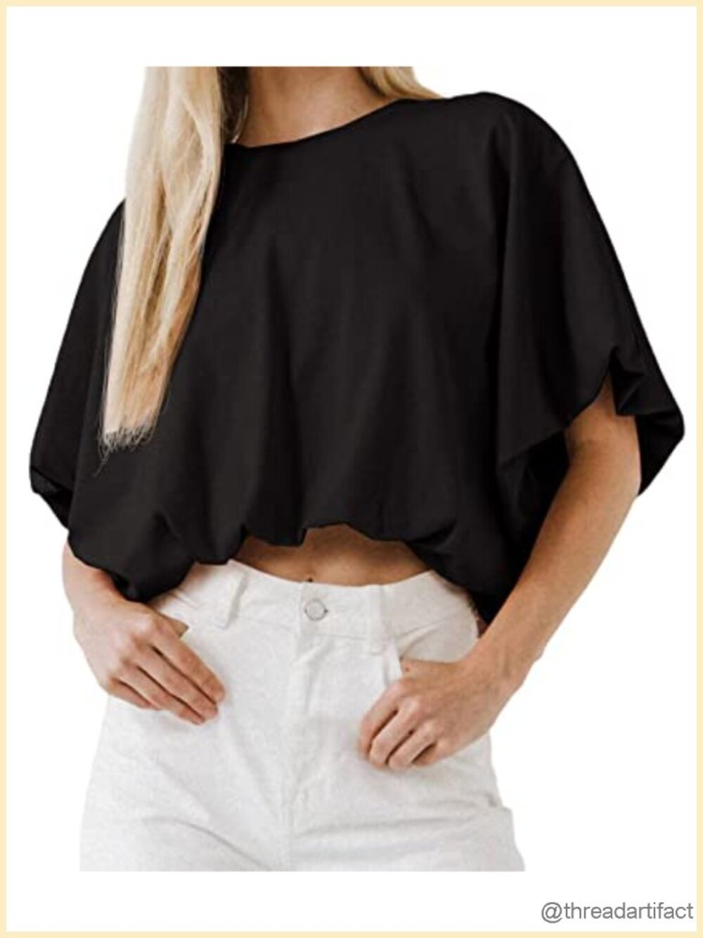Womens Summer Crop Top Short Sleeve Loose Fit Cropped T Shirt Casual Tee